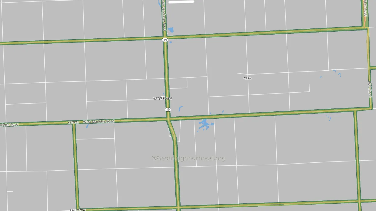 Watertown, MI Map of Noise Levels in Watertown