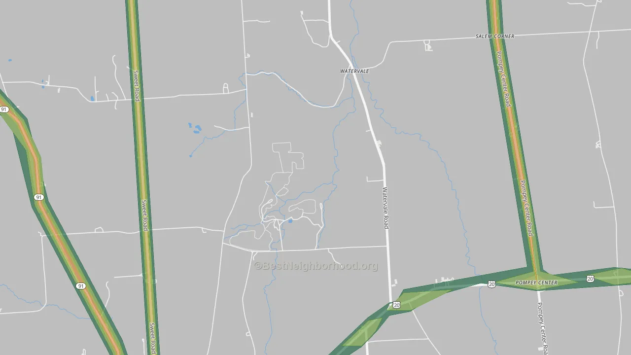 Watervale, NY Map of Noise Levels in Watervale
