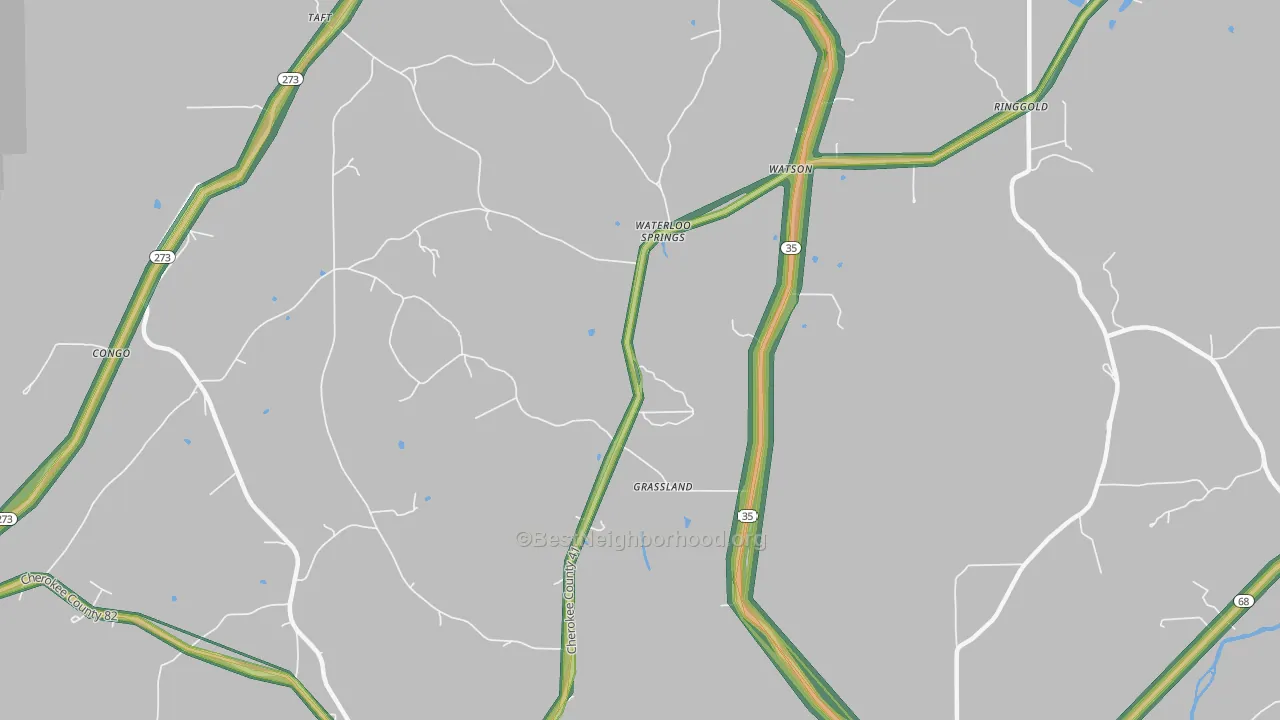 Watson, AL Map of Noise Levels in Watson