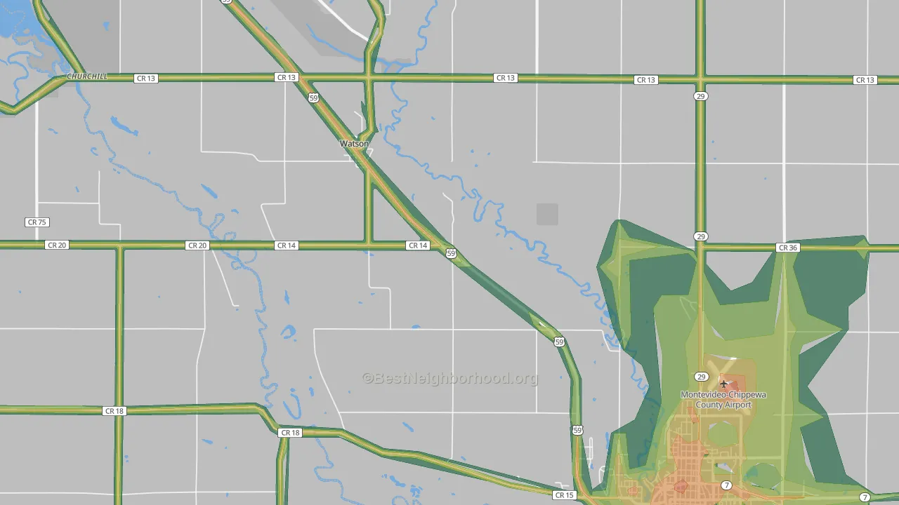 Watson, MN Map of Noise Levels in Watson