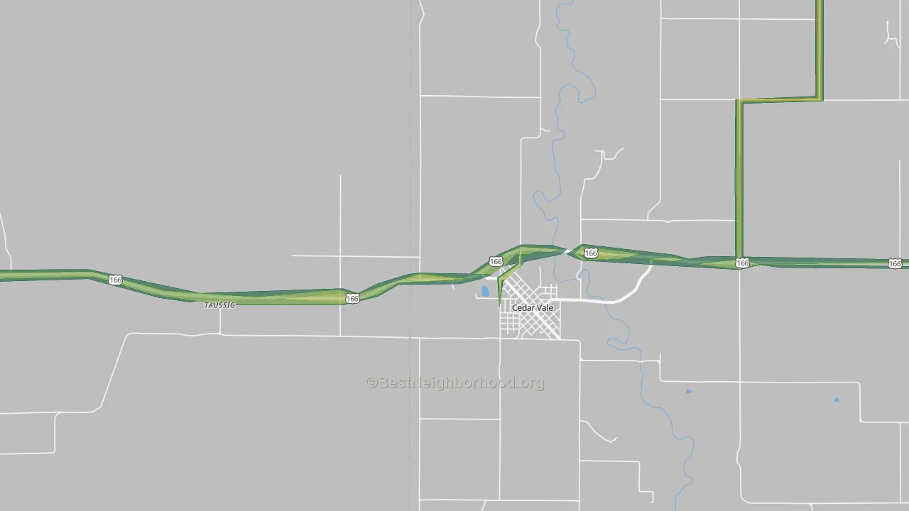 Wauneta, KS Map of Noise Levels in Wauneta