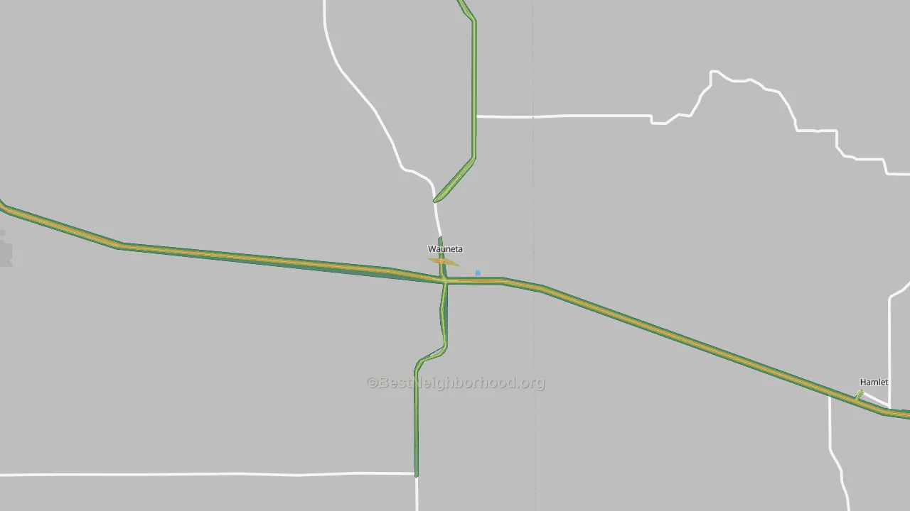 Wauneta, NE Map of Noise Levels in Wauneta