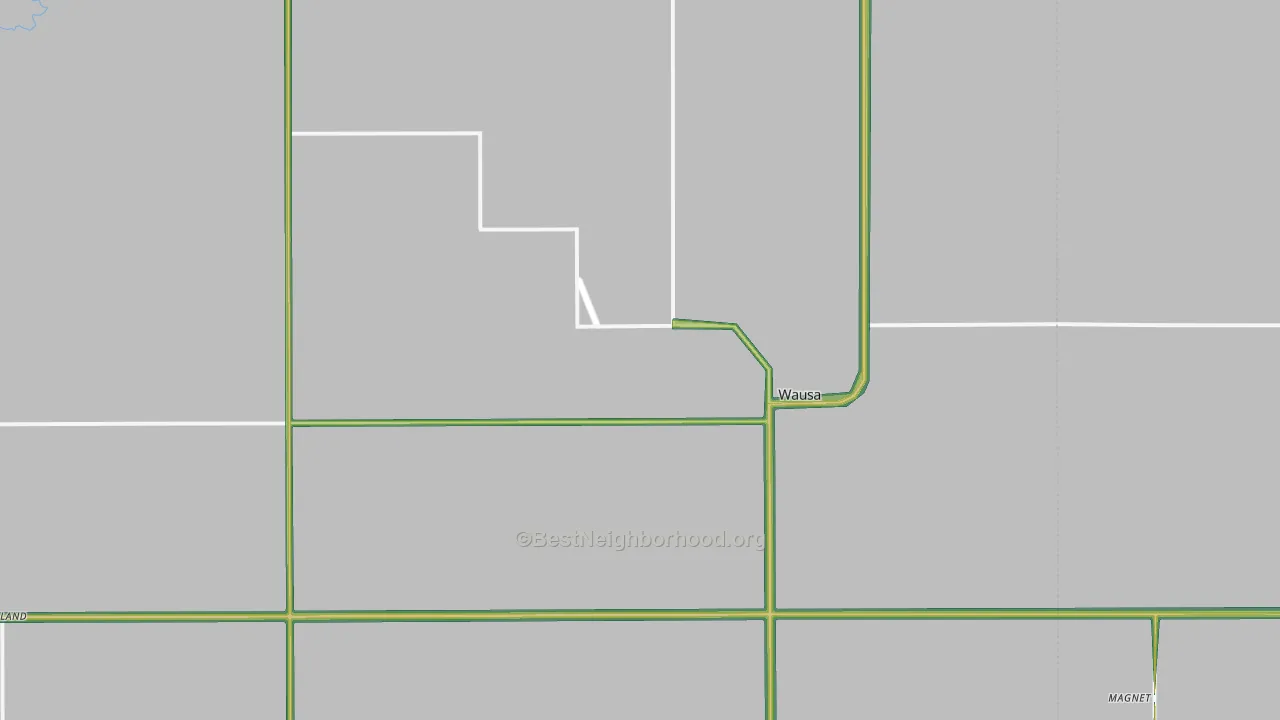 Wausa, NE Map of Noise Levels in Wausa