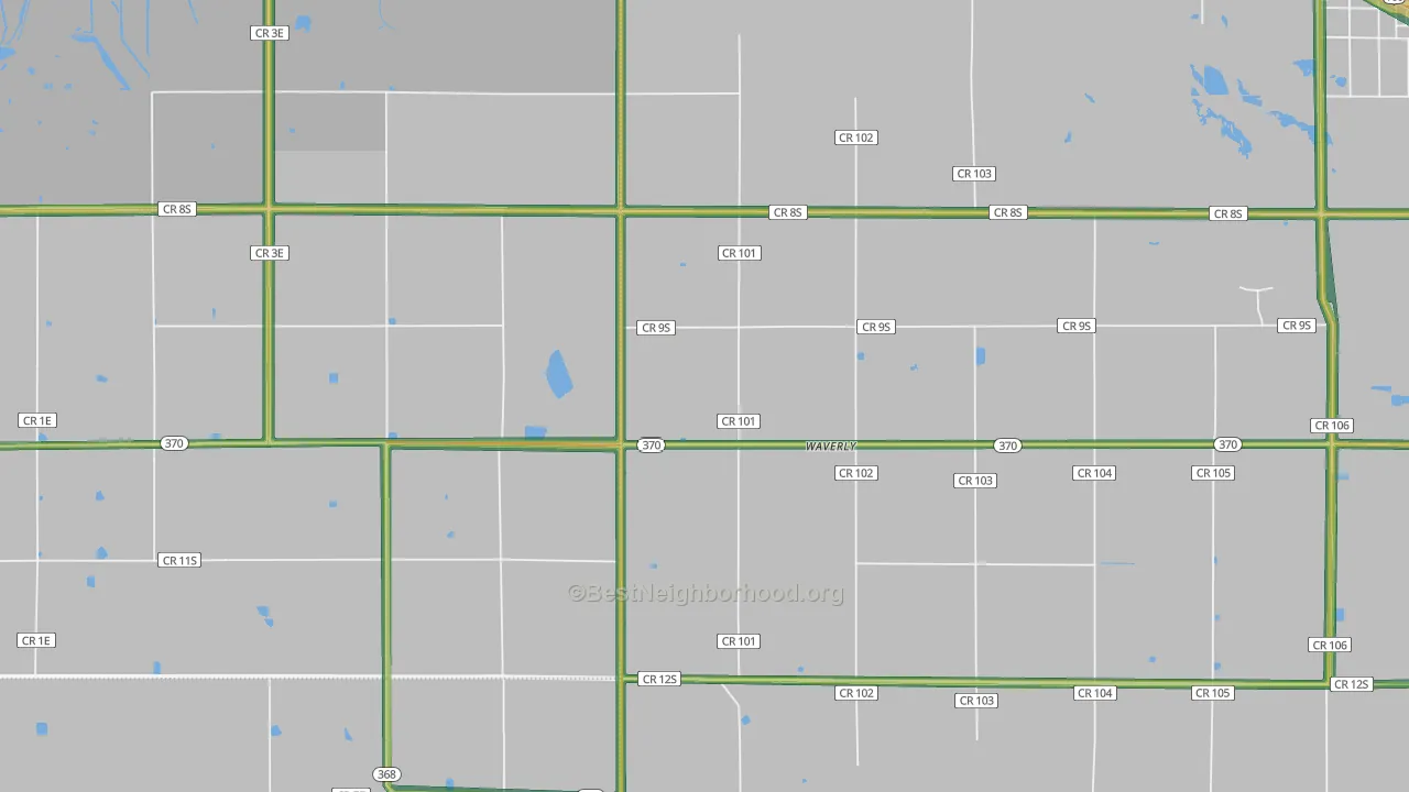 Waverly, CO Map of Noise Levels in Waverly