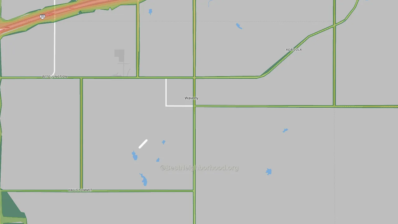 Waverly, KS Map of Noise Levels in Waverly