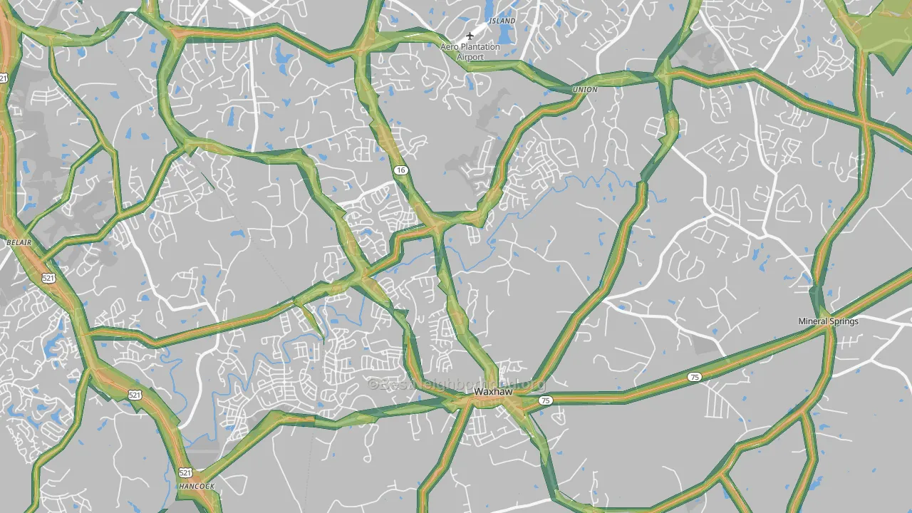Waxhaw, NC Map of Noise Levels in Waxhaw