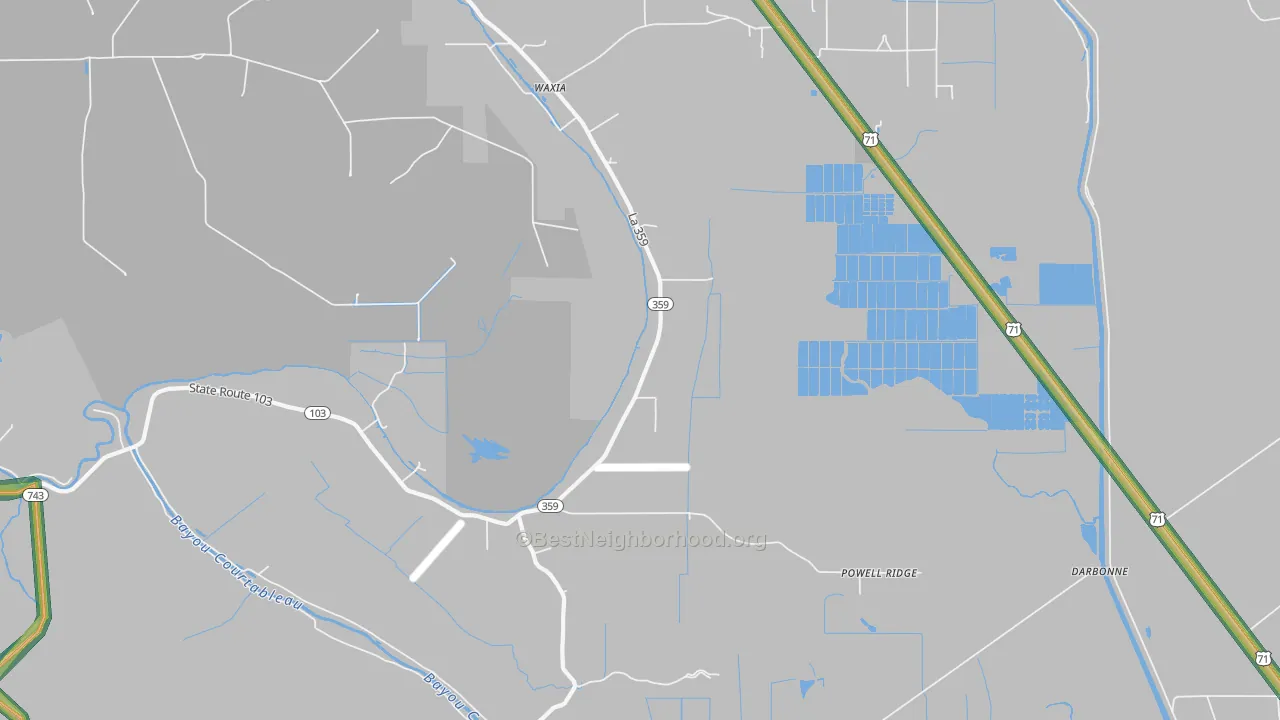 Waxia, LA Map of Noise Levels in Waxia