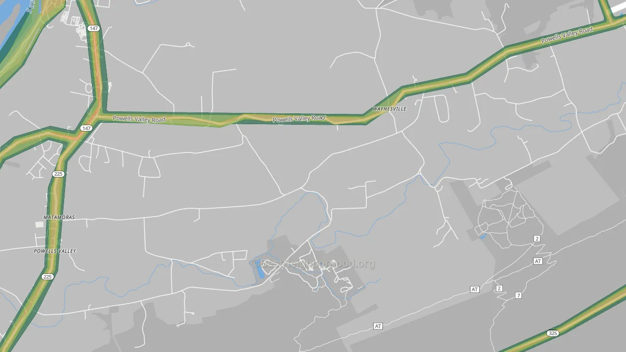 Waynesville, PA Map of Noise Levels in Waynesville