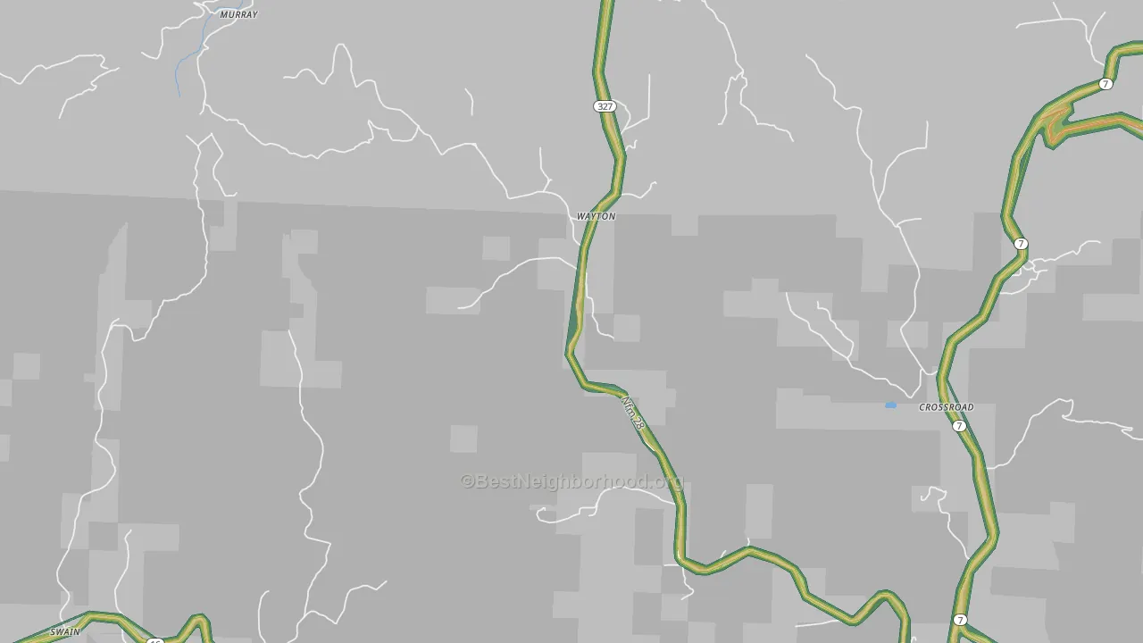 Wayton, AR Map of Noise Levels in Wayton