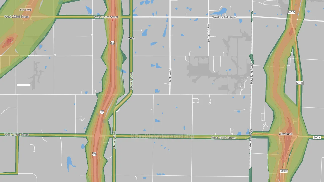 Wea, KS Map of Noise Levels in Wea