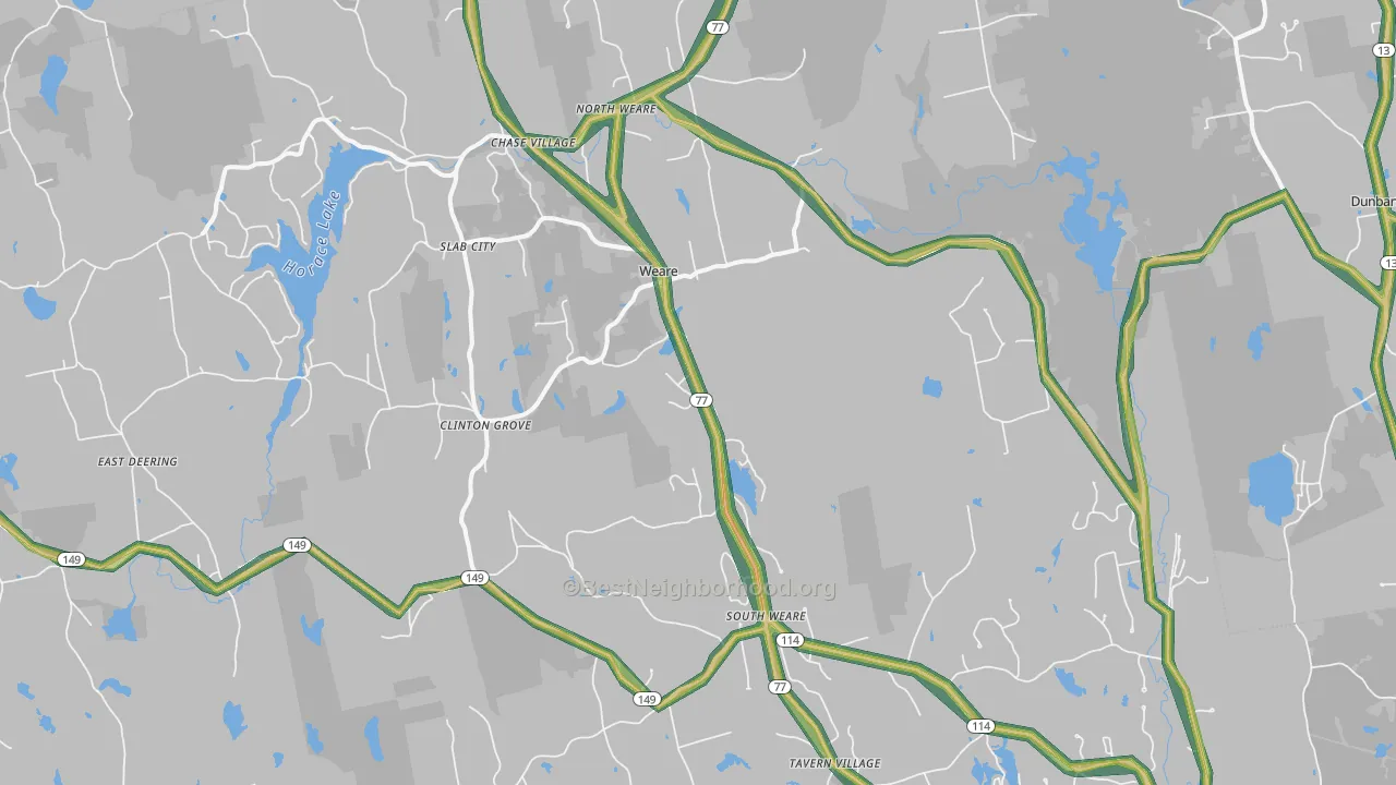 Weare, NH Map of Noise Levels in Weare