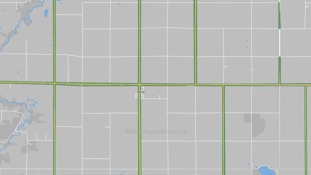 Webb, IA Map of Noise Levels in Webb