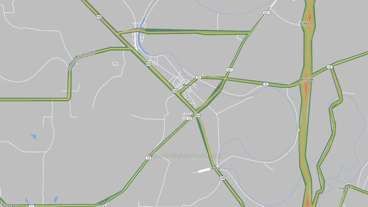 Webb, MS Map of Noise Levels in Webb