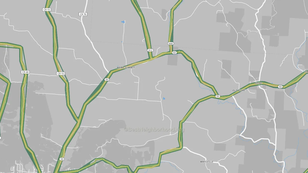 Webb Summit, OH Map of Noise Levels in Webb Summit
