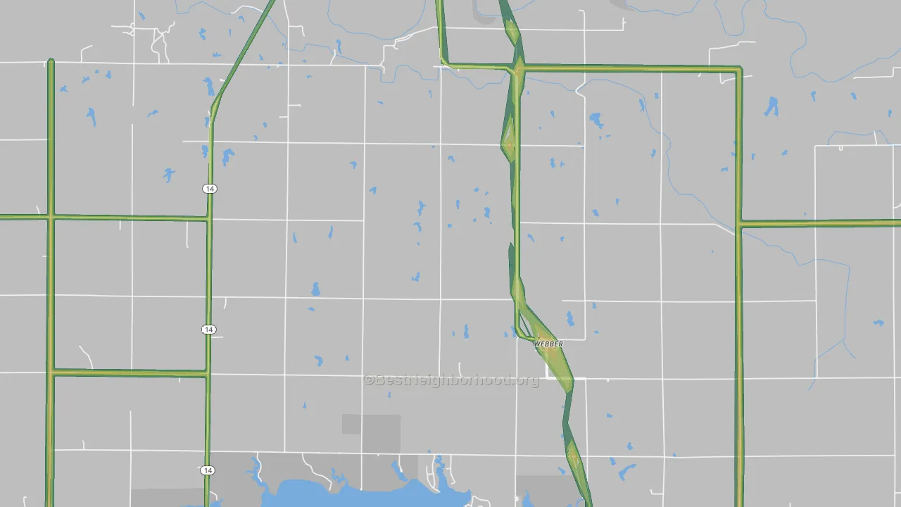 Webber, KS Map of Noise Levels in Webber