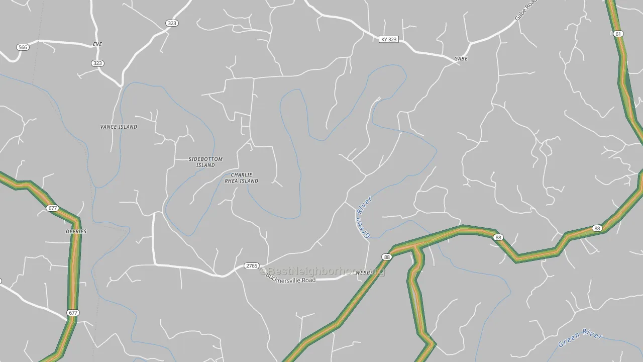 Webbs, KY Map of Noise Levels in Webbs