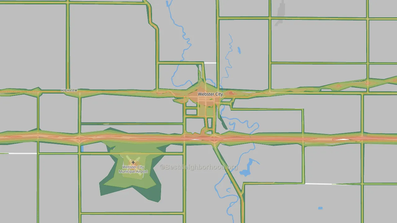 Webster City, IA Map of Noise Levels in Webster City