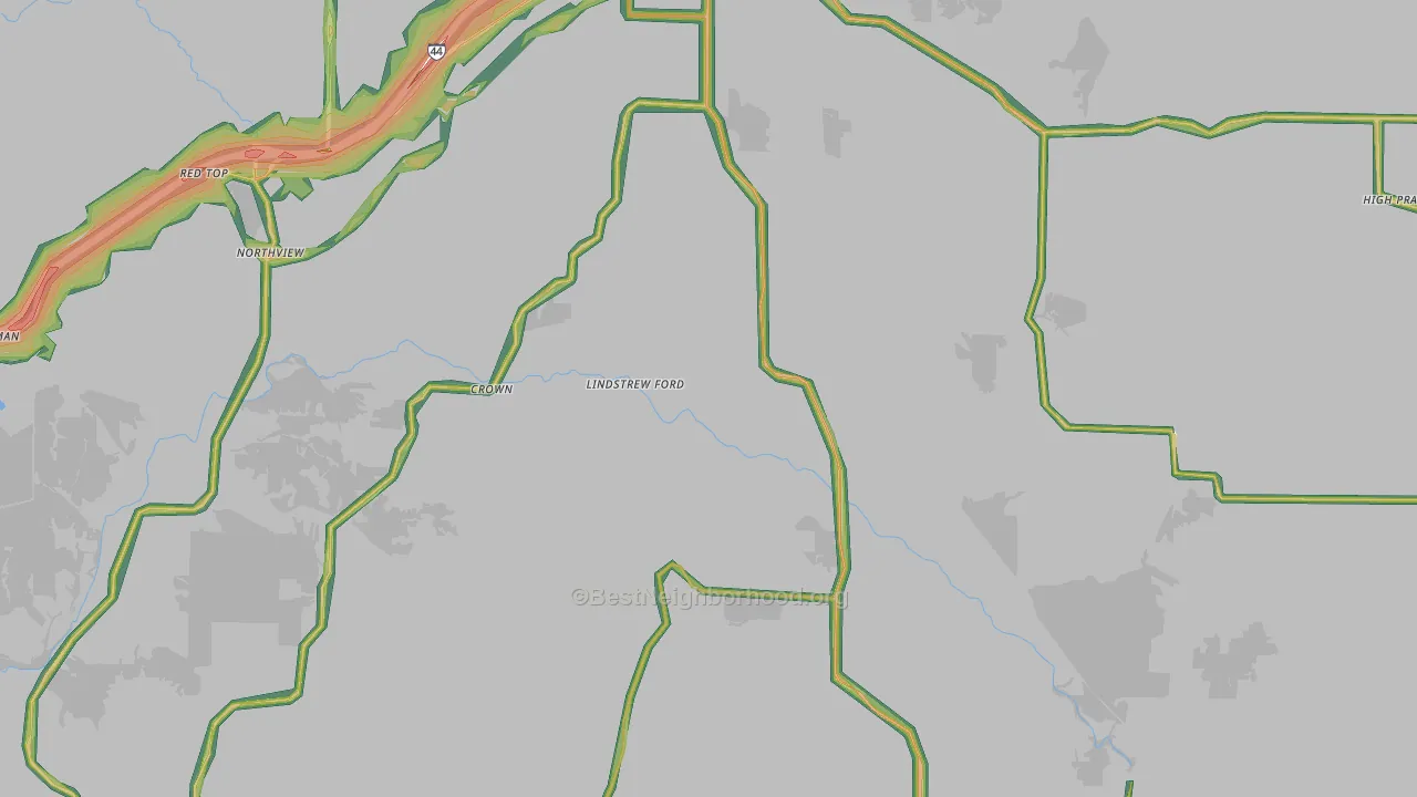 Webster County, MO Map of Noise Levels in Webster County