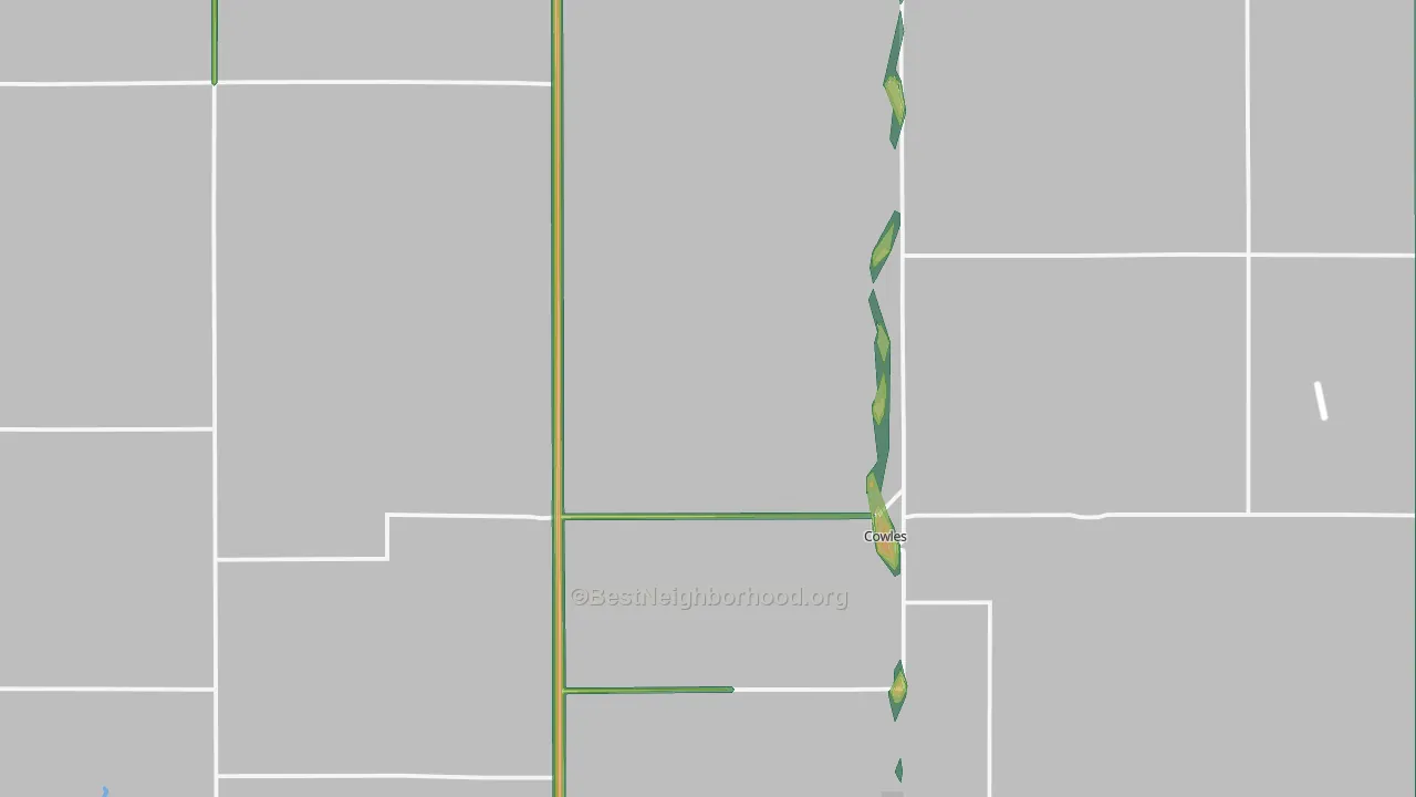 Webster County, NE Map of Noise Levels in Webster County