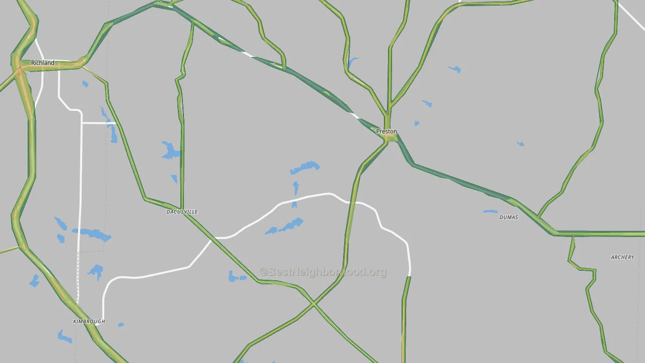 Webster, GA Map of Noise Levels in Webster