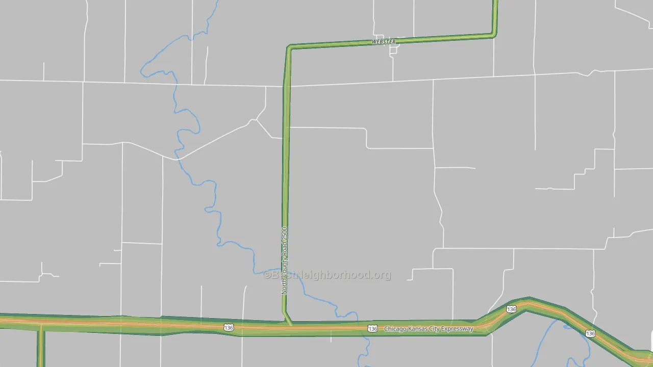 Webster, IL Map of Noise Levels in Webster