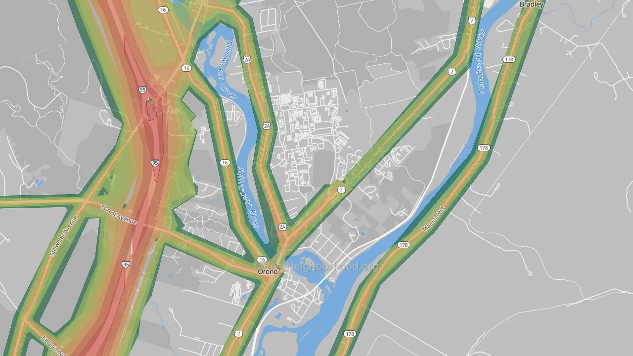 Webster, Orono, ME Map of Noise Levels in Webster