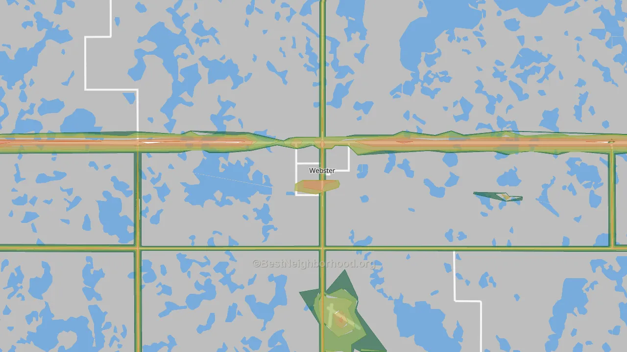 Webster, SD Map of Noise Levels in Webster