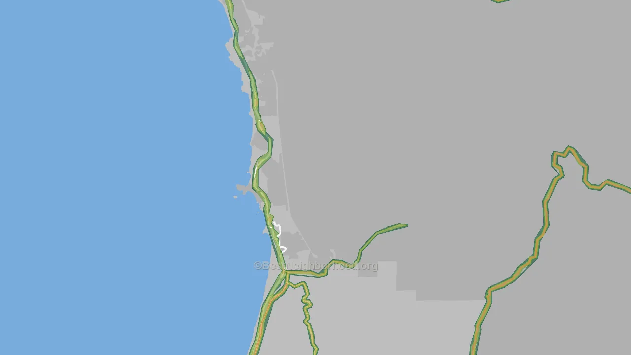 Wedderburn, OR Map of Noise Levels in Wedderburn