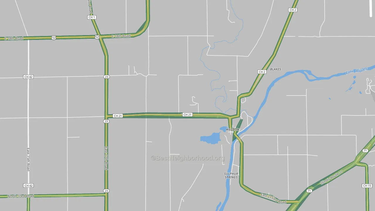Wedron, IL Map of Noise Levels in Wedron