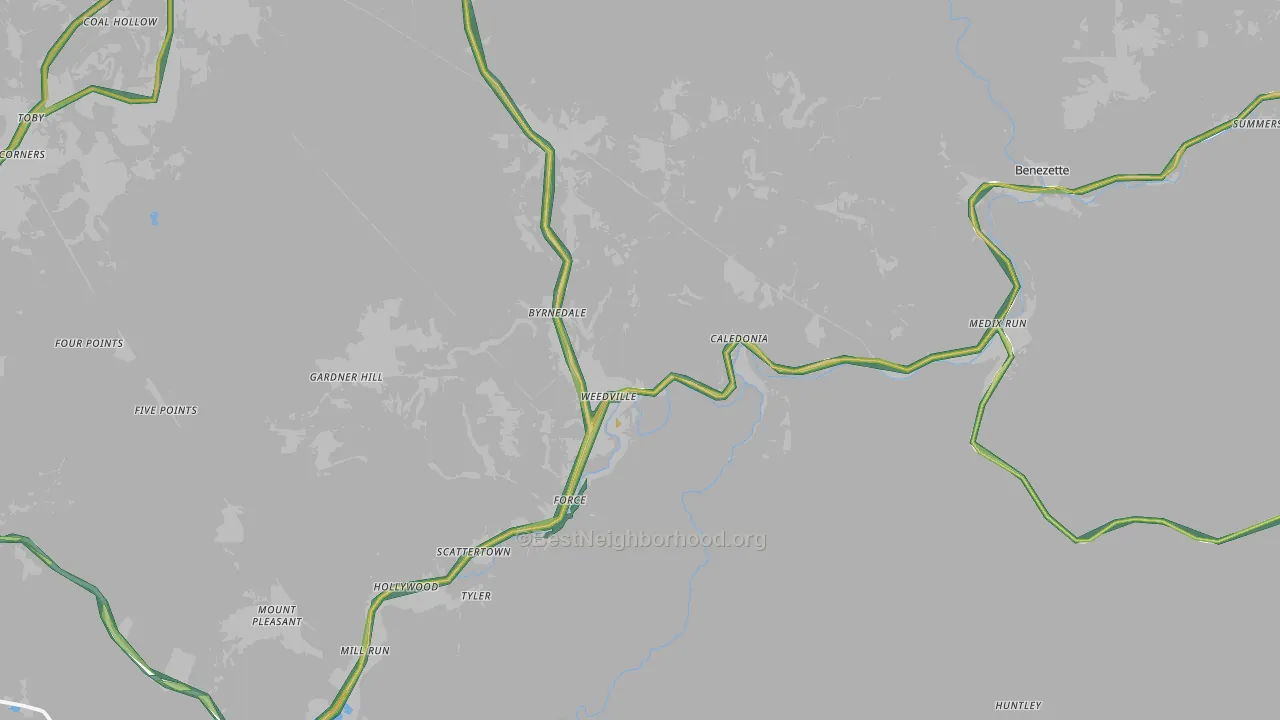 Weedville, PA Map of Noise Levels in Weedville