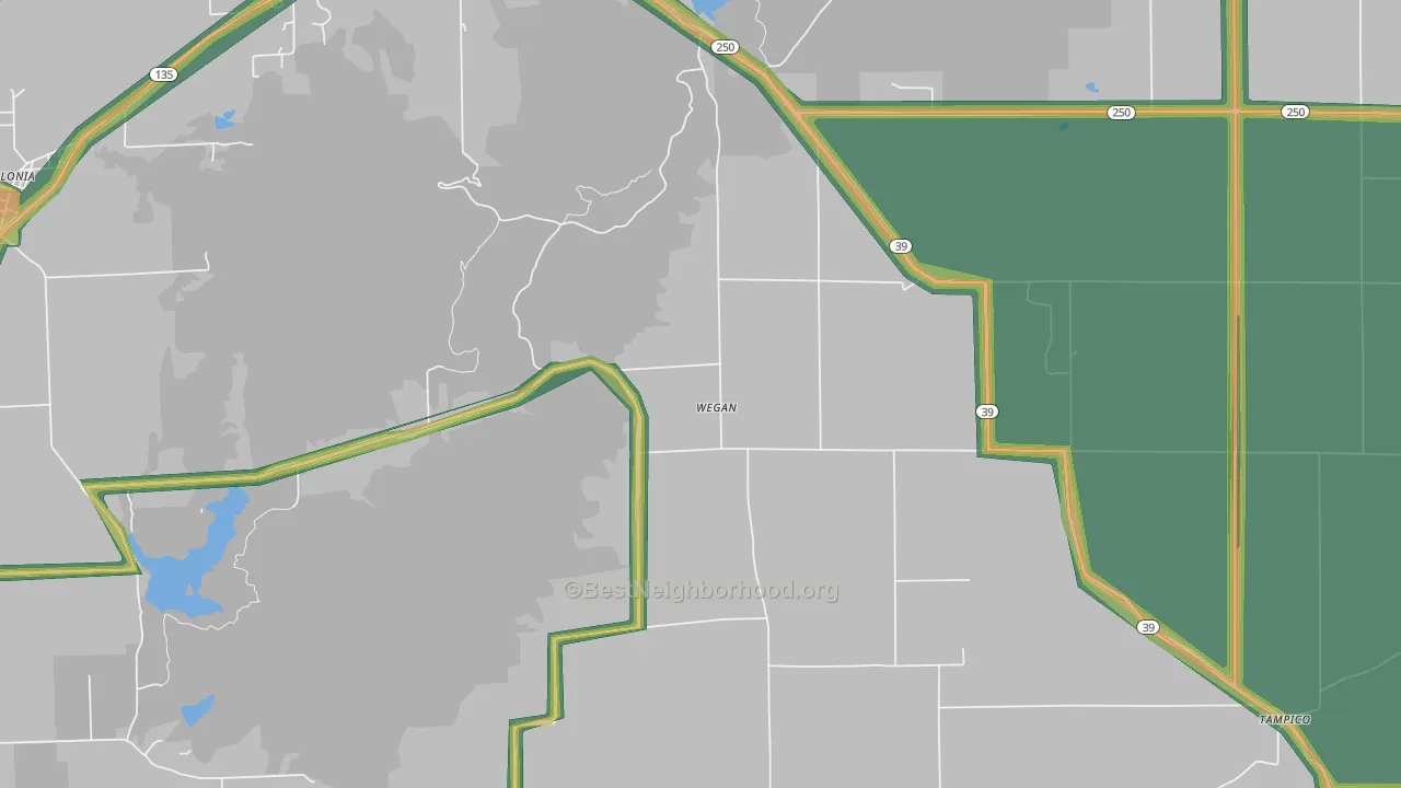 Wegan, IN Map of Noise Levels in Wegan