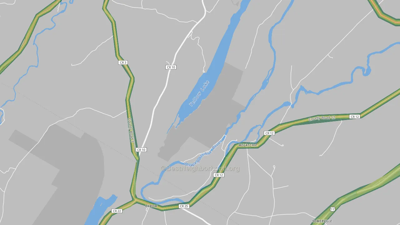 Wegatchie, NY Map of Noise Levels in Wegatchie