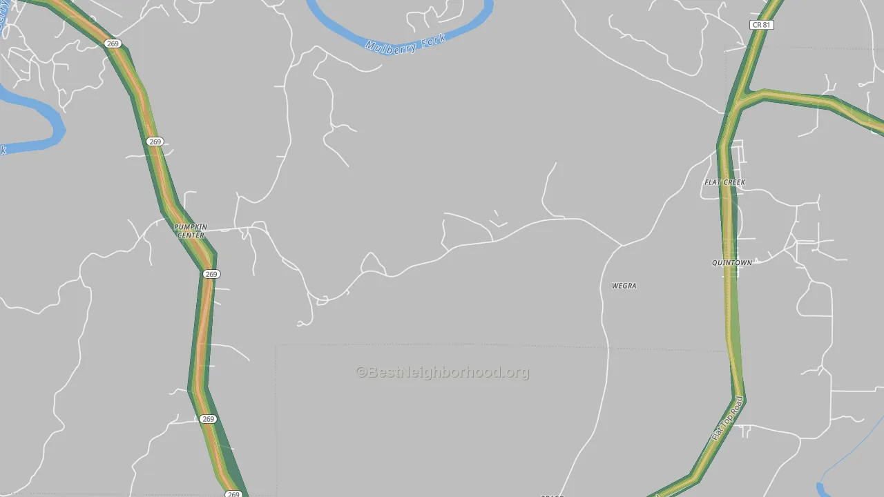 Wegra, AL Map of Noise Levels in Wegra