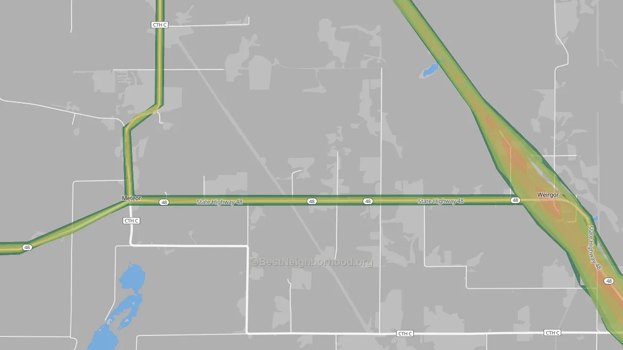 Weirgor, WI Map of Noise Levels in Weirgor