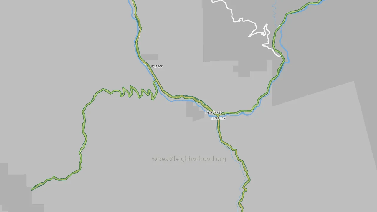 Weitchpec, CA Map of Noise Levels in Weitchpec