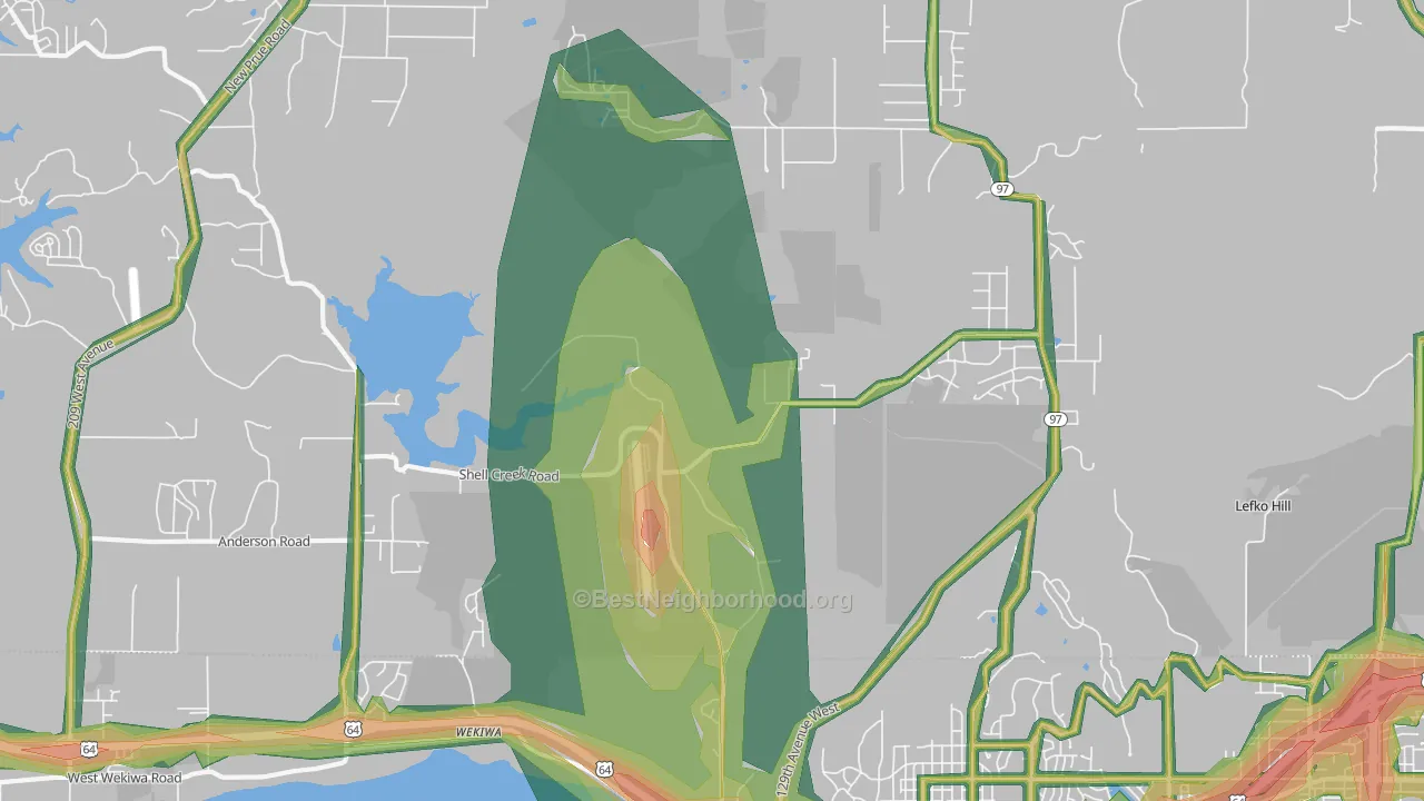 Wekiwa, OK Map of Noise Levels in Wekiwa