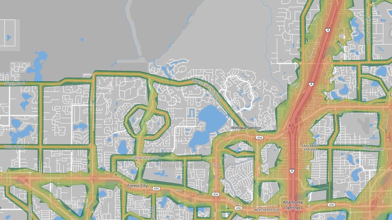 Wekiwa Springs, FL Map of Noise Levels in Wekiwa Springs