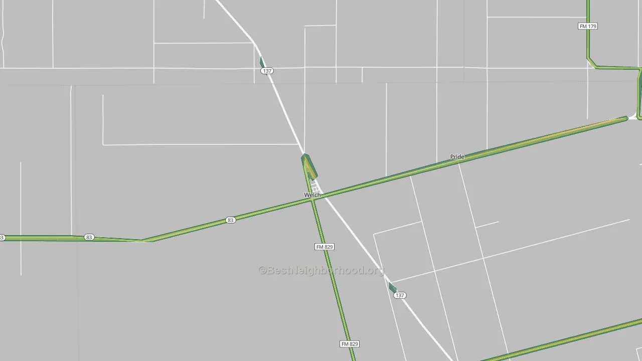 Welch, TX Map of Noise Levels in Welch
