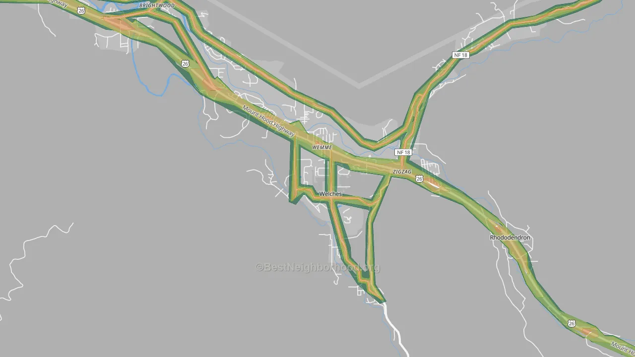 Welches, OR Map of Noise Levels in Welches
