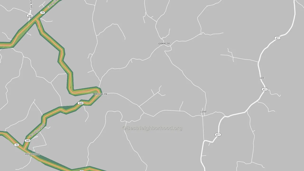 Welchs Creek, KY Map of Noise Levels in Welchs Creek