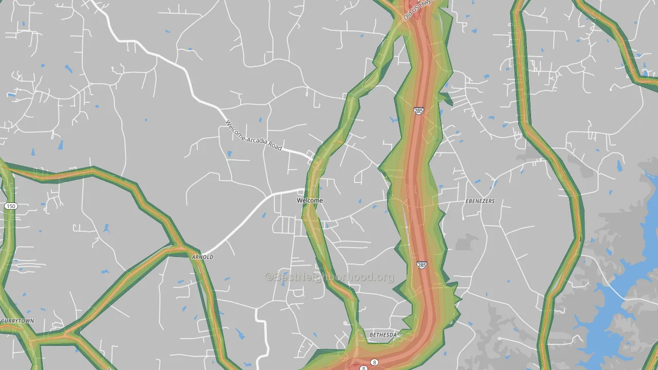 Welcome, NC Map of Noise Levels in Welcome