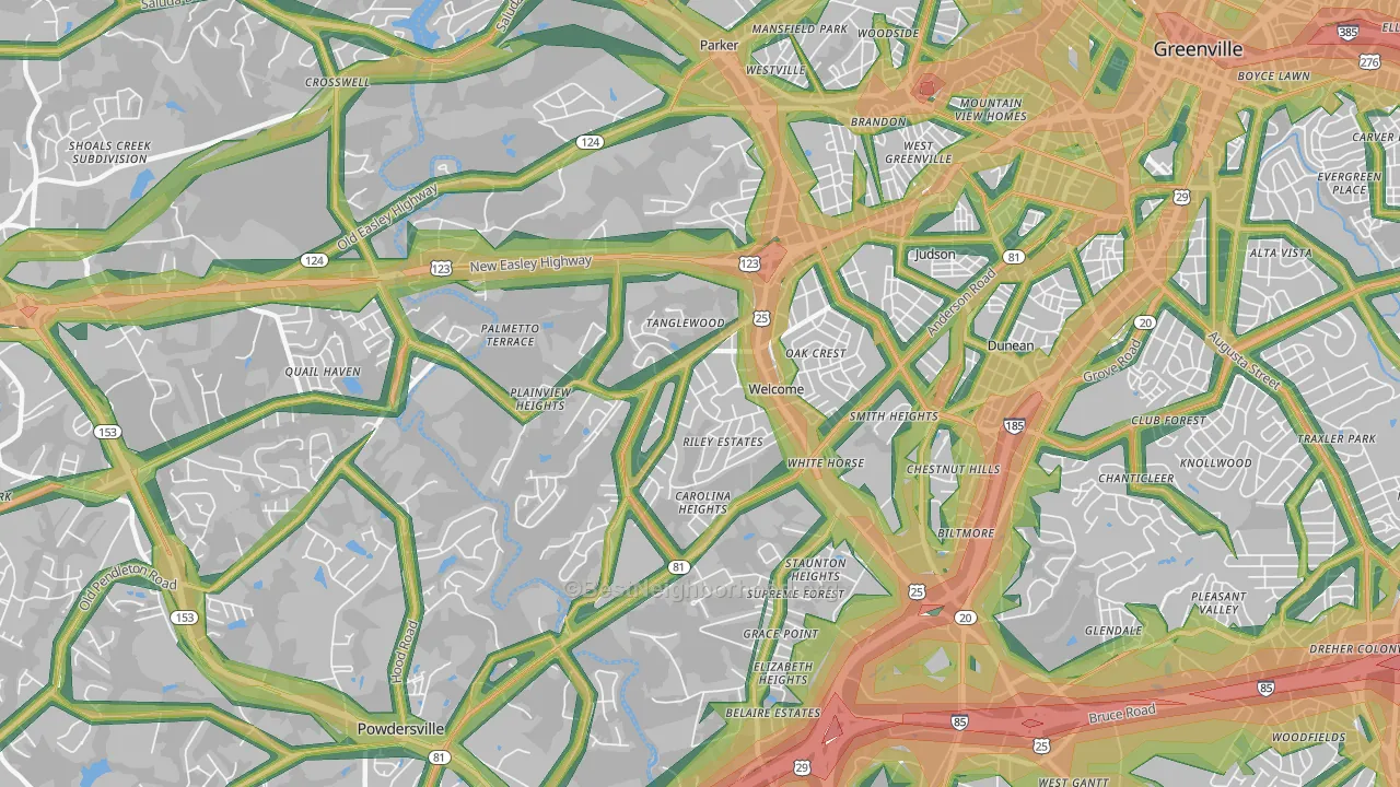 Welcome, SC Map of Noise Levels in Welcome