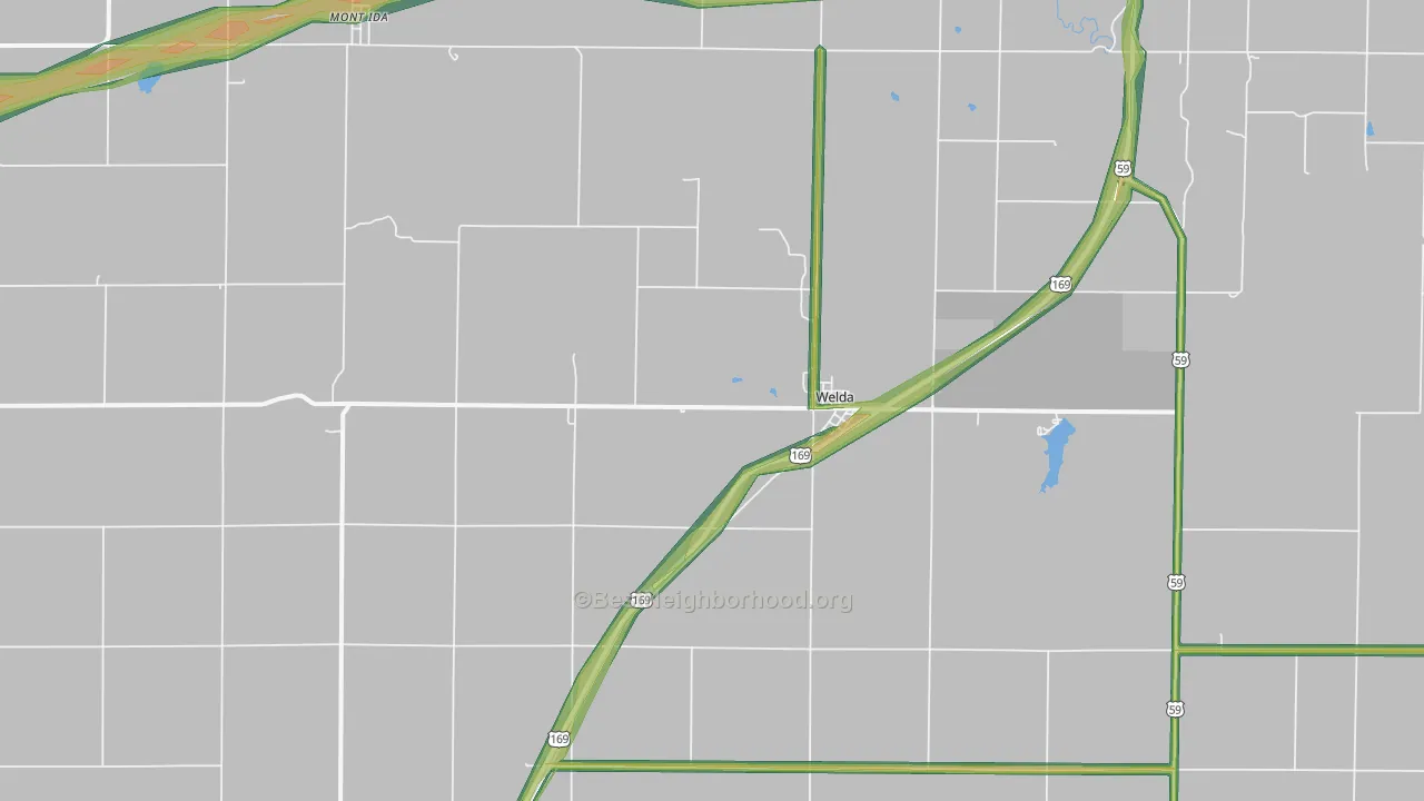 Welda, KS Map of Noise Levels in Welda