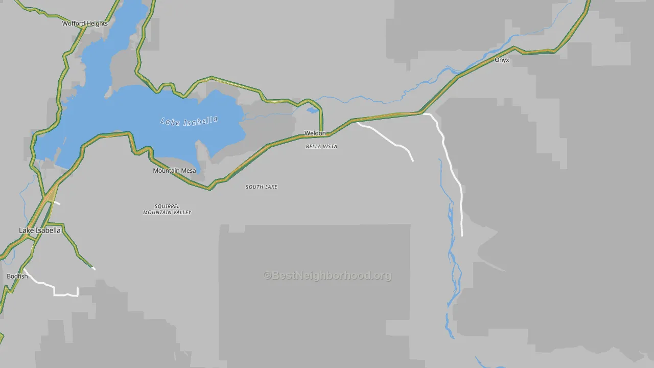 Weldon, CA Map of Noise Levels in Weldon