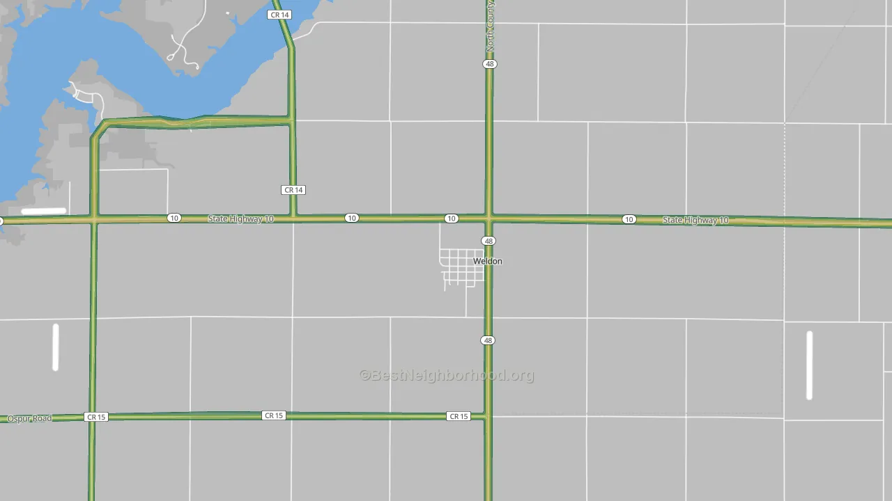 Weldon, IL Map of Noise Levels in Weldon