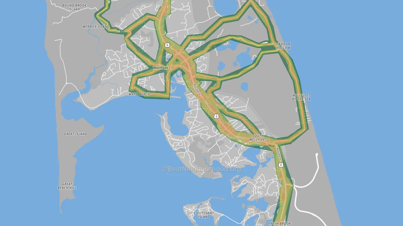 Wellfleet, MA Map of Noise Levels in Wellfleet