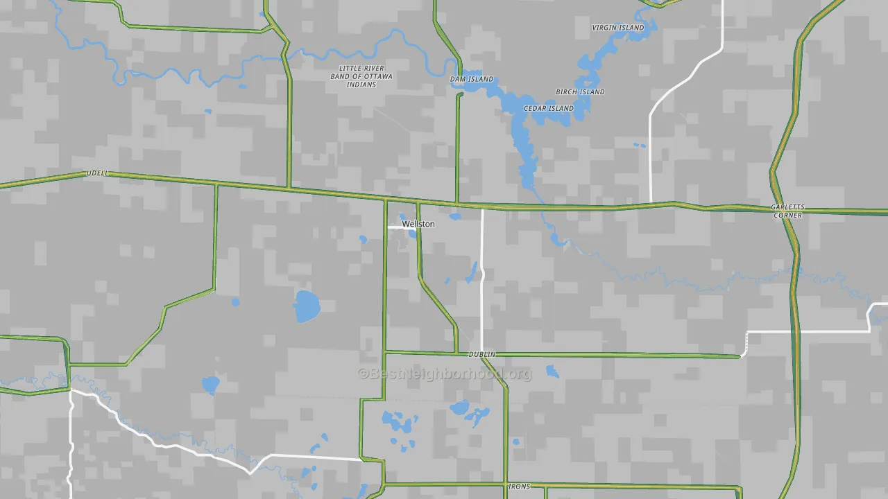 Wellston, MI Map of Noise Levels in Wellston