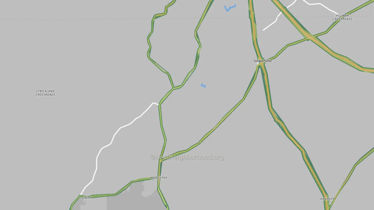 Weogufka, AL Map of Noise Levels in Weogufka