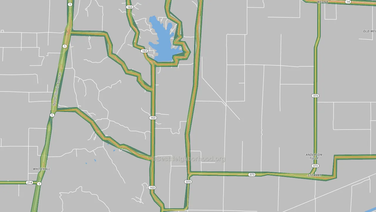Weona Junction, AR Map of Noise Levels in Weona Junction