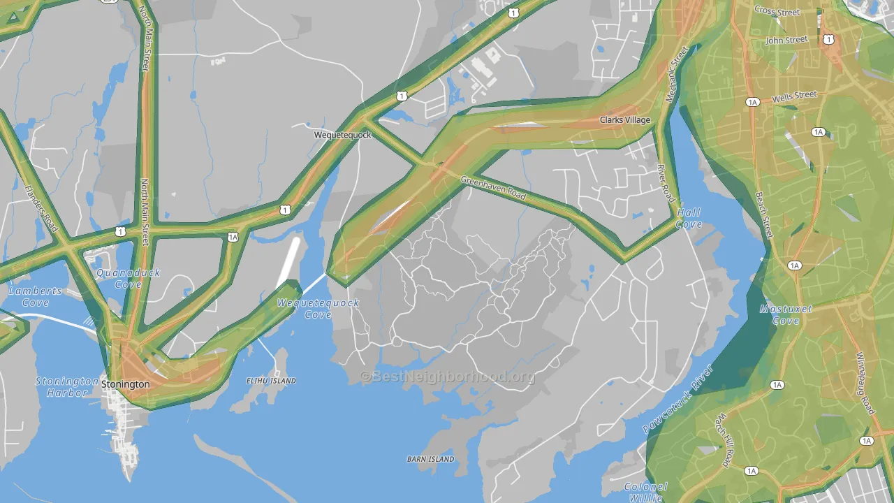Wequetequock, CT Map of Noise Levels in Wequetequock